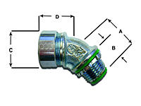 Steel 45° fitting with drawings